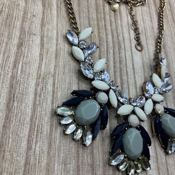 J. Crew Crystals Gold Tone Clusters Necklace - Picture 4 of 8